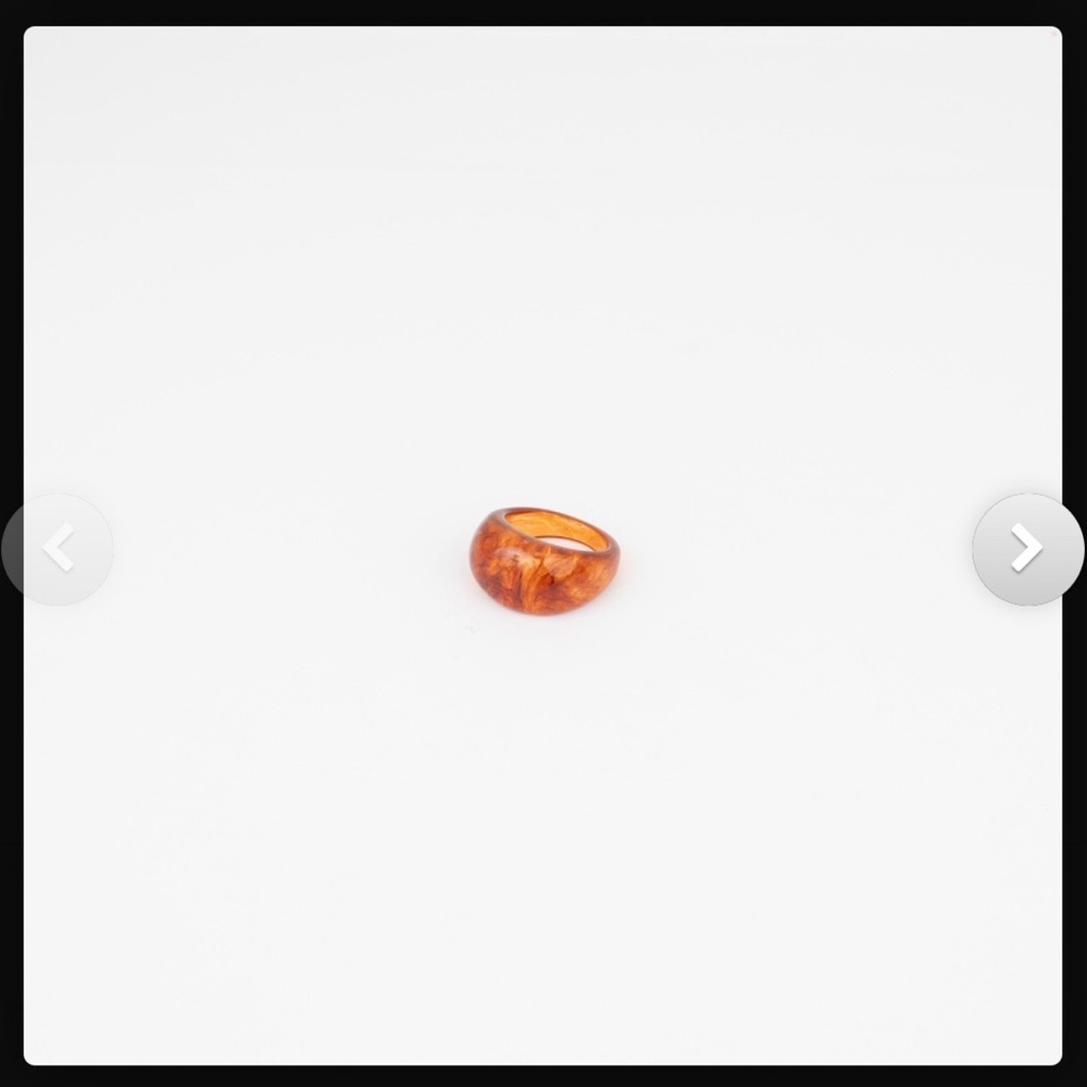 Amber Tortoiseshell Resin Dome Ring - Women's Fashion Ring